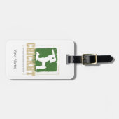 クリケットバットマンヴィンテージ投手の選手コーチ ラゲッジタグ (正面横)