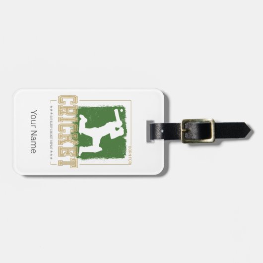 クリケットバットマンヴィンテージ投手の選手コーチ ラゲッジタグ (正面横)