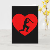 クリケットバレンタイン ハート型 クリケット愛好家 カード (黄色い花)