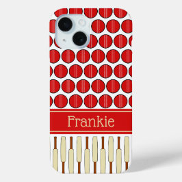 クリケットパターン（の模様が）ある名前をカスタムする iPhone 15ケース