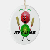 クリケットパーソナライズされたスター セラミックオーナメント (右)