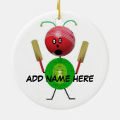 クリケットパーソナライズされたスター セラミックオーナメント (裏面)