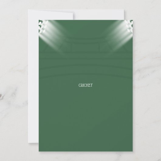 クリケットパーティテーマの招待状カード 招待状 (裏面)