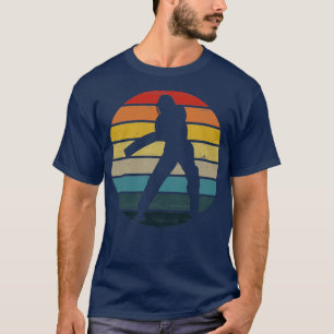 クリケットプレイヤーシルエット動揺してレトロSu Tシャツ