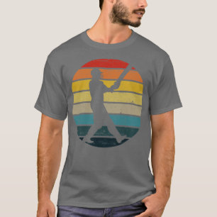 クリケットプレイヤーシルエット動揺してレトロSu Tシャツ