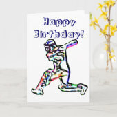 クリケットプレイヤーハッピーバースデーカード カード (黄色い花)