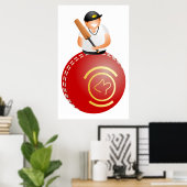 クリケットプレイヤー ポスター (ホームオフィス)