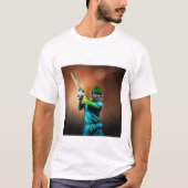 クリケットプレースタイリッシュヤーTシャツデザイン Tシャツ (正面)