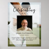 クリケットプレーヤーの人生のお祝い写真葬儀 ポスター (正面)