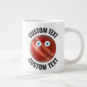 クリケットボーカスタムル顔&パーソナライズされた文字 ジャンボコーヒーマグカップ (右)