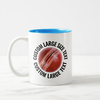 クリケットボール&大きなテキスト ライトブルー 11oz カスタム ツートーンマグカップ
