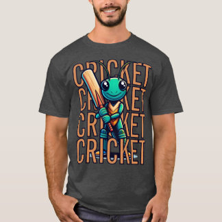 クリケットマスコットプレイヤーキュートおもしろいこうもり Tシャツ