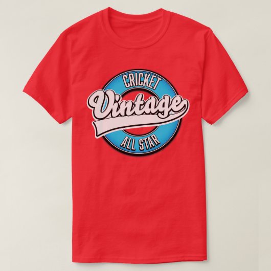 クリケットヴィンテージすべてレトロ Tシャツ (デザイン正面)