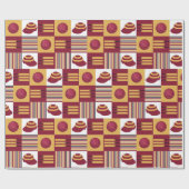 クリケットヴィンテージキャップこうもりとボールパターン(の模様が)ある ラッピングペーパー (フラット)