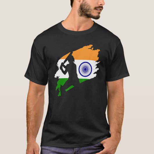 クリケット愛国的なインドのスポーツジャージーの贈り物 Tシャツ (正面)