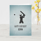 クリケット愛好家 – モダンスポーツをテーマにした男性誕生日 カード (黄色い花)