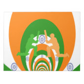 クリケット精神：抽象デザイン ノートパッド (正面)