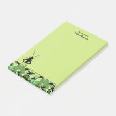 クリケット花柄グリーンブラックパーソナライズされた ポストイット (アングル)