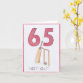 クリケット誕生日カード65とアウトしない カード (黄色い花)