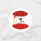 クリケット選手がボールに乗っている。 コンフェッティ (スモール正面)