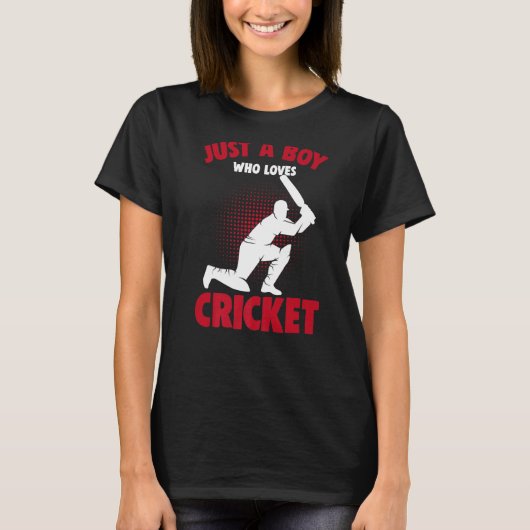 クリケット選手の少年の少年を愛する少年たち Tシャツ (正面)