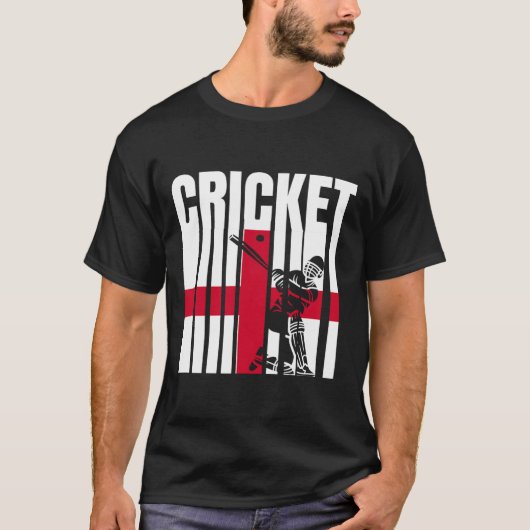 クリケット選手 イングランドの旗 Tシャツ (正面)