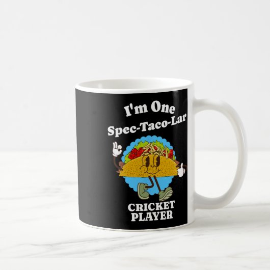 クリケット選手 楽しいタコスの評価 引用 スポーツ コーヒーマグカップ (右)