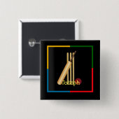 クリケット,くぐり,こうもりとボール,テンプレート 缶バッジ (正面&裏面)