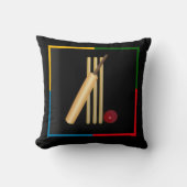 クリケット、くぐり、こうもり、ボール。 クッション (正面)