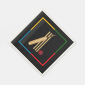 クリケット、くぐり、こうもり、ボール。 スタンダードランチョンナプキン (角)