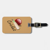 クリケット、こうもり、ボール ラゲッジタグ (正面横)