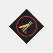 クリケット、ウィケット、こうもり、ボール スタンダードカクテルナプキン (角)