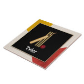 クリケット – ウィケット、こうもり、ボール – テンプレート タイル (側面)