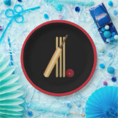 クリケット、ウィケット、こうもり、ボール ペーパープレート (パーティー)