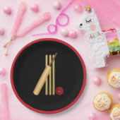 クリケット、ウィケット、こうもり、ボール ペーパープレート (パーティー)