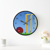 クリケット、ウィケット、ボール ラージ壁時計 (ホーム)