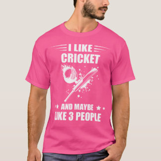 クリケット クリケットをする 多分 3人 バッター クリケ Tシャツ
