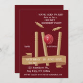 クリケット バースデーパーティー スポーツ ご招待 招待状 (正面/裏面)