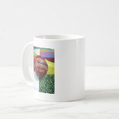 クリケット:レッド懸命ボールアートプリント コーヒーマグカップ (正面左)