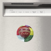 クリケット:レッド懸命ボールアートプリント マグネット (インサイチュ (食洗機))