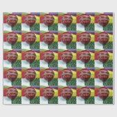 クリケット：レッド懸命ボールアートプリント ラッピングペーパー (フラット)