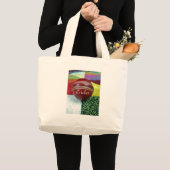 クリケット:レッド懸命ボールアートプリント ラージトートバッグ (正面(商品))