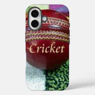 クリケット：レッド懸命ボールアートプリント iPhone 16ケース