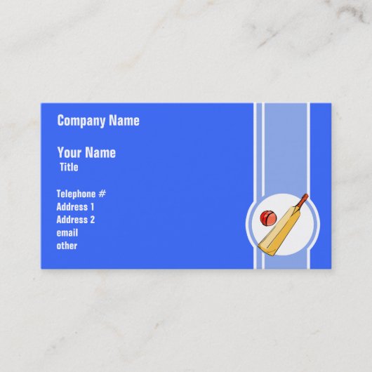 クリケット；青 名刺 (正面)