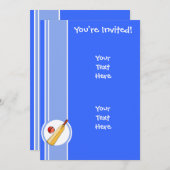 クリケット；青 招待状 (正面/裏面)