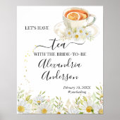 クリサンザグリーンリーティーブライダルシャワーウェルカムサイン ポスター (正面)