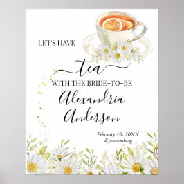 クリサンザグリーンリーティーブライダルシャワーウェルカムサイン ポスター