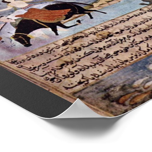 クリシュナとパンダはメイによって彼らの馬に水を与える ポスター (角)