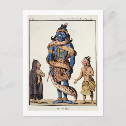 クリシュナはカリヤのヘビに圧迫され、'Voya ポストカード (正面)