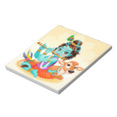 クリシュナインディアン神遊のフルートイラストレーション ノートパッド (回転)